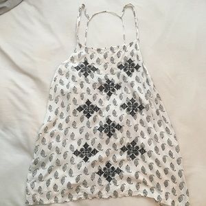 White Open Back Tank